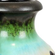 Vase Graisse Lave Turquoise Orange Allemagne de l’Ouest Scheurich 490 25