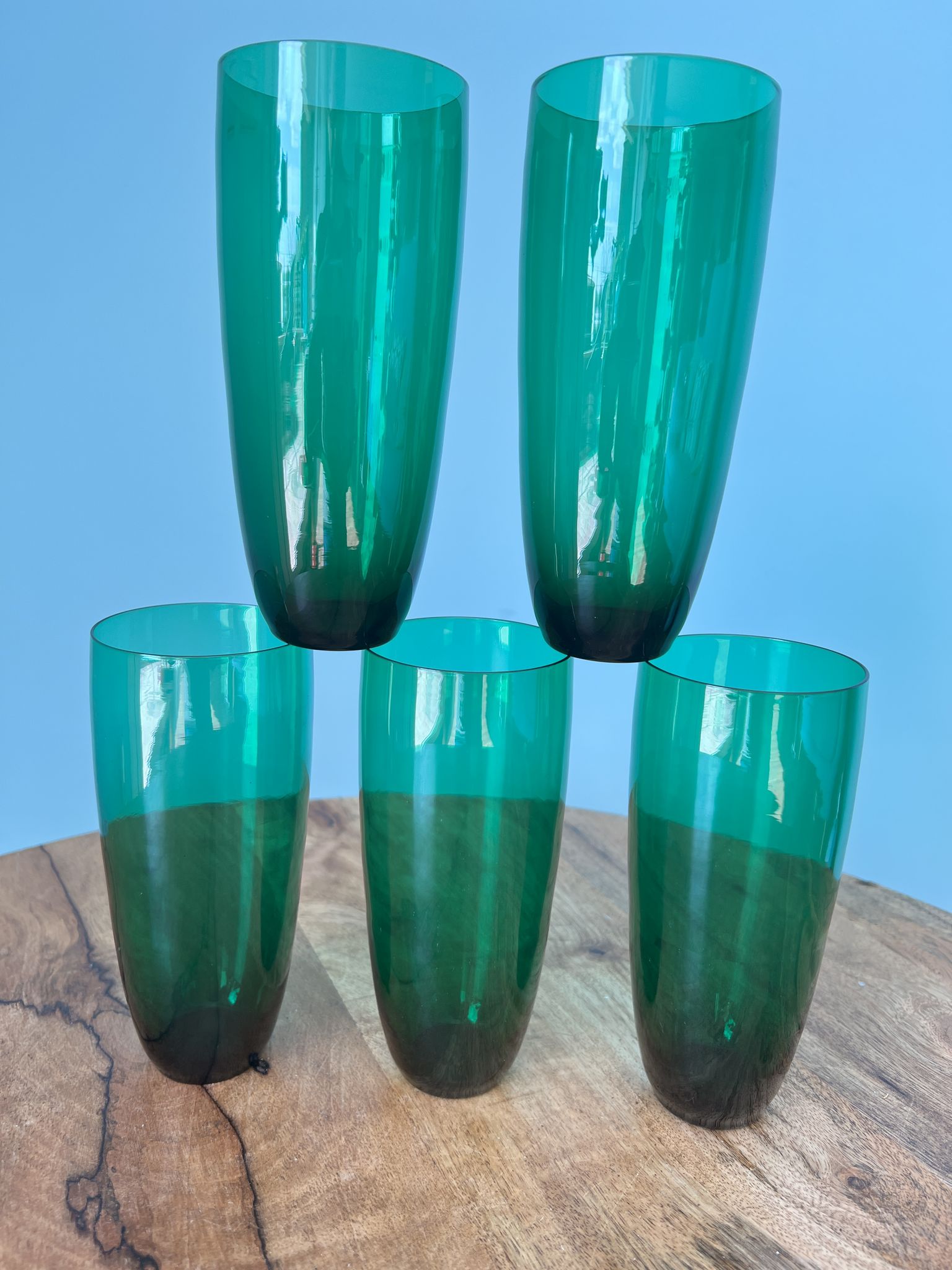 Vintage liquor and lemonade glasses, mid century modern from 1960s for apartment decoration / tablew