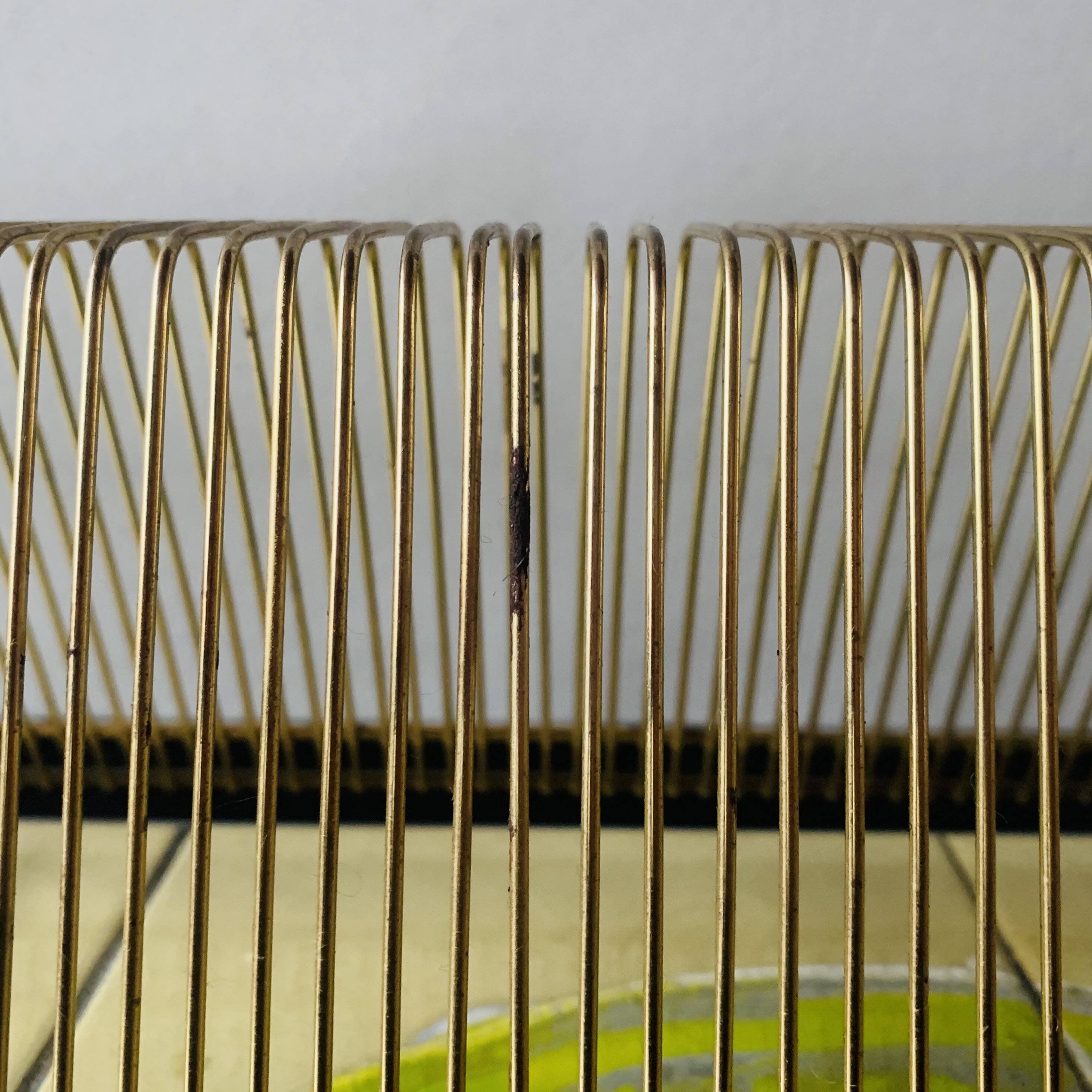 Porte-disques vintage en métal doré - pour 50 vinyles