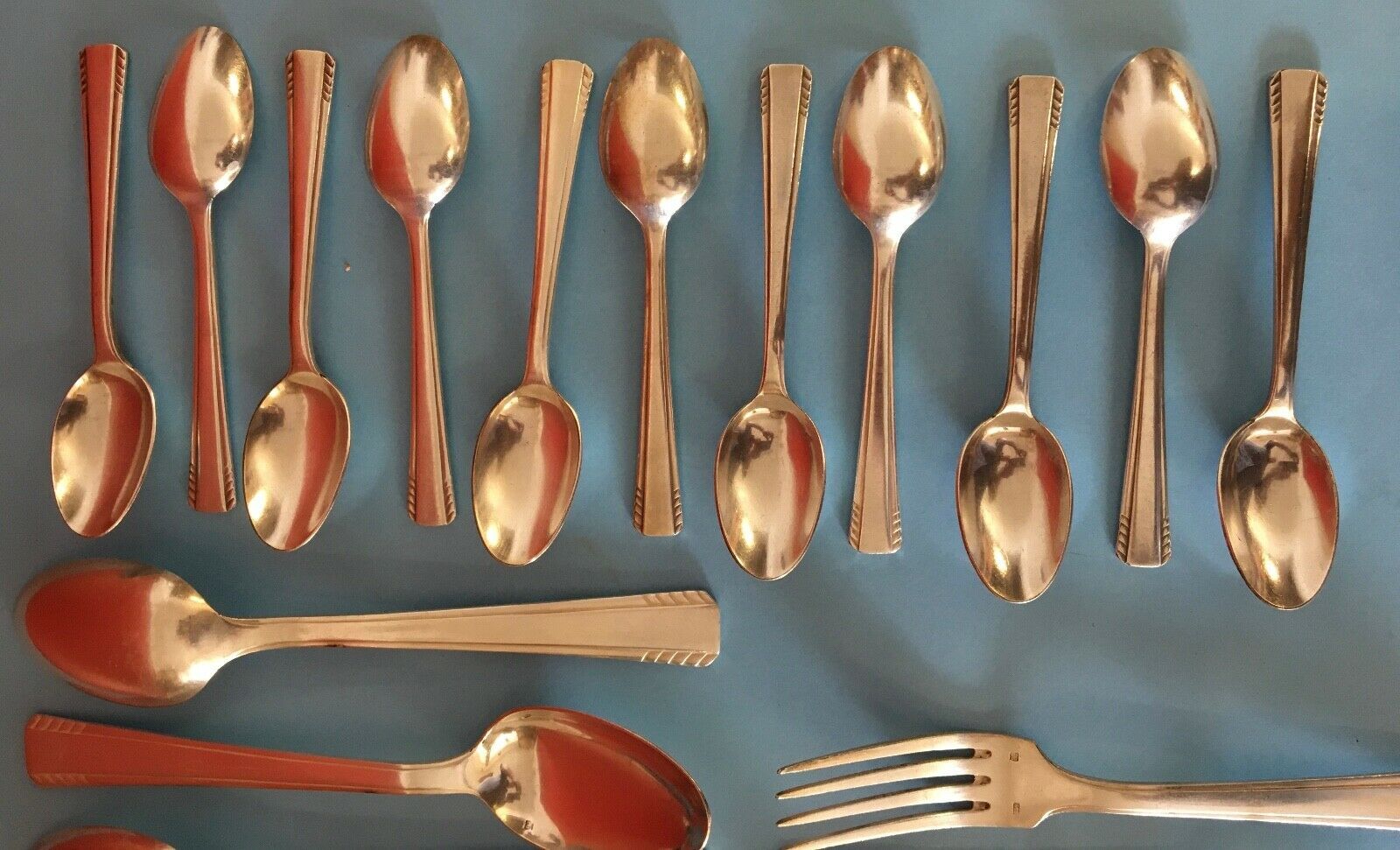 Menagère metal silver art deco incomplete 34 pieces