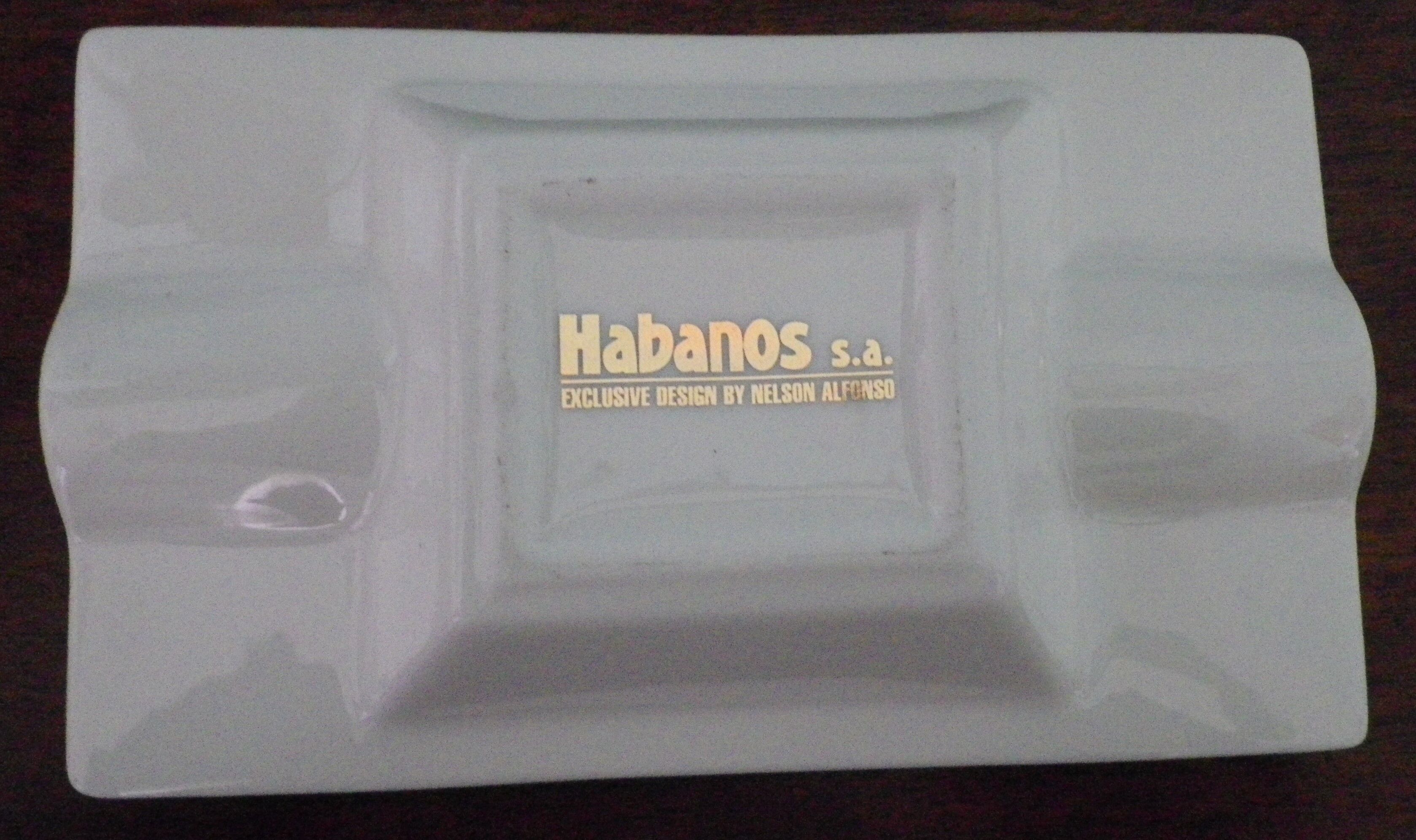 Ashtray COHIBA design, glazed porcelain, Cuba