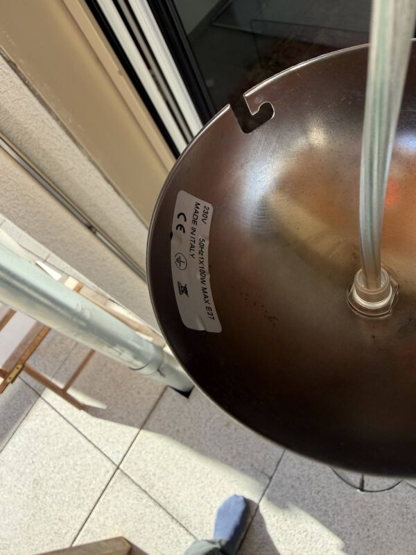 Suspension verre tube miroir design italien