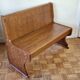 Vintage oak bench with storage compartment, two-seater, 104 cm