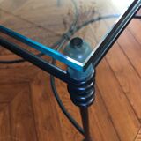 Iron coffee table forge on glass