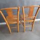 Pair of old caned chairs in blond wood