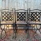 Suite de 6 chaises de jardin – Style méditerranéen années 1980 – Fer forgé