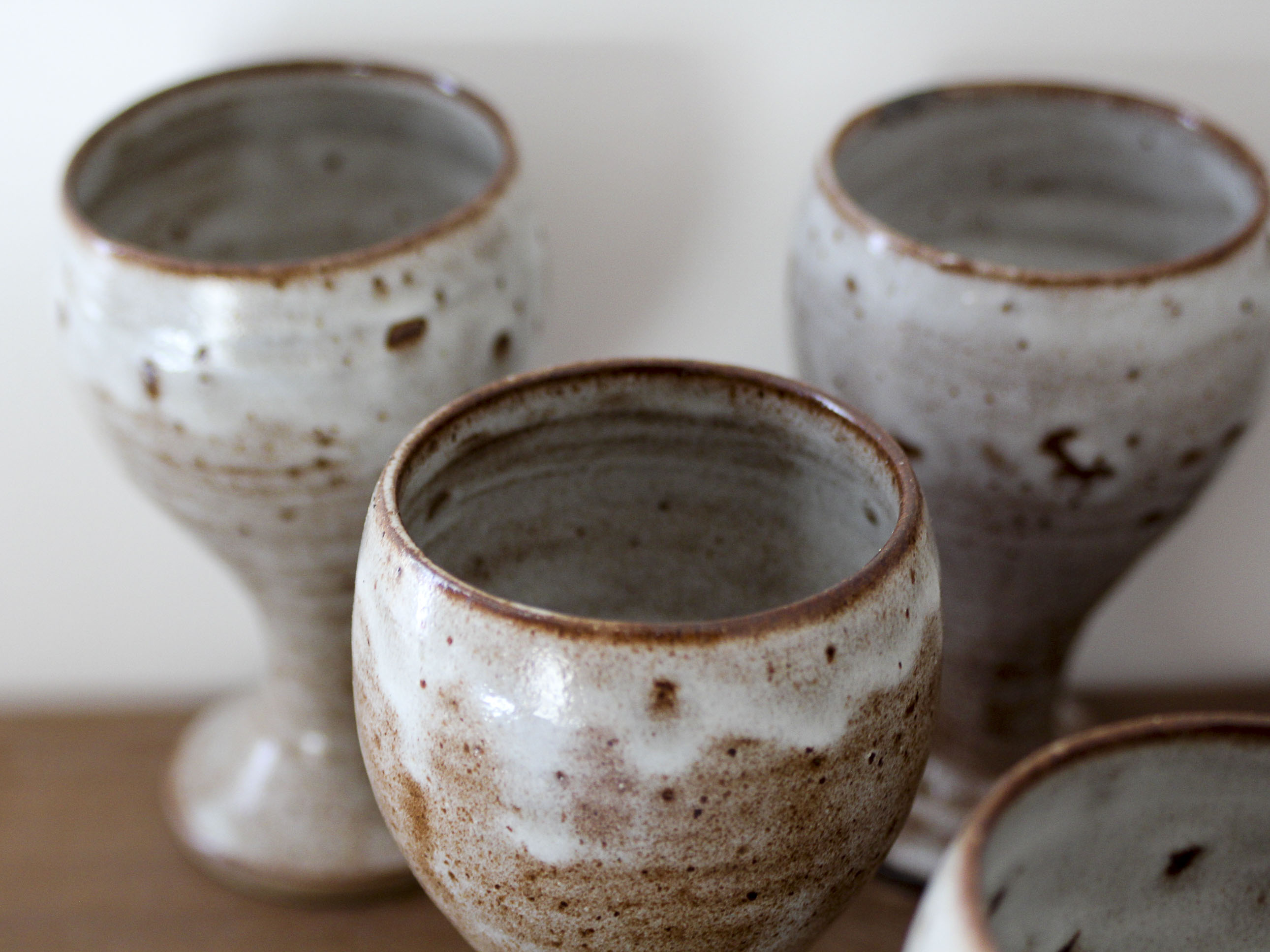 Set of 6 ceramic glasses Roger jacques Grès du Puisaye