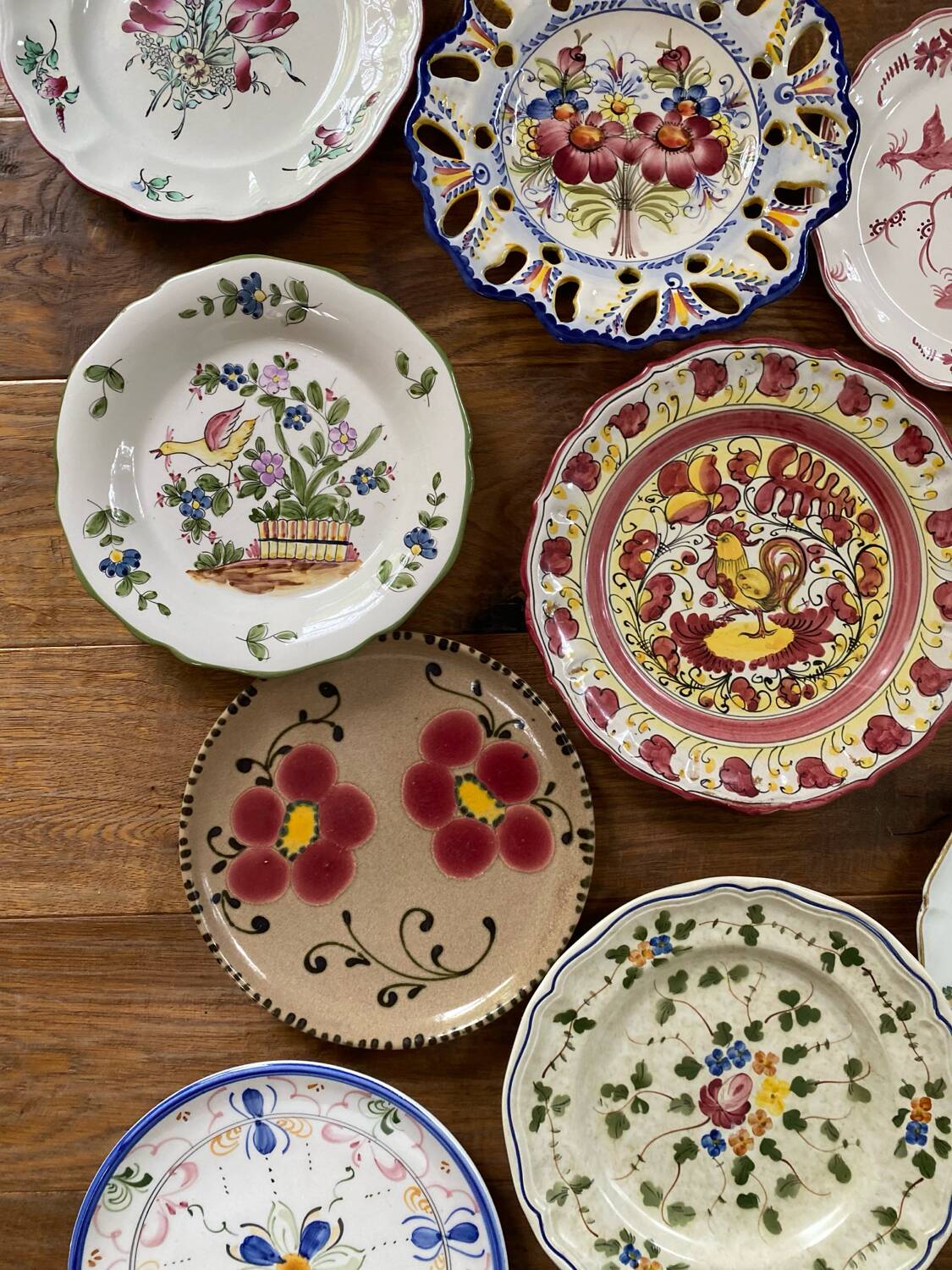 Mismatched antique plates