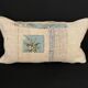 Pair of kilim-style antique canvas cushions woven, patched and hand-embroidered, and vintage fabric