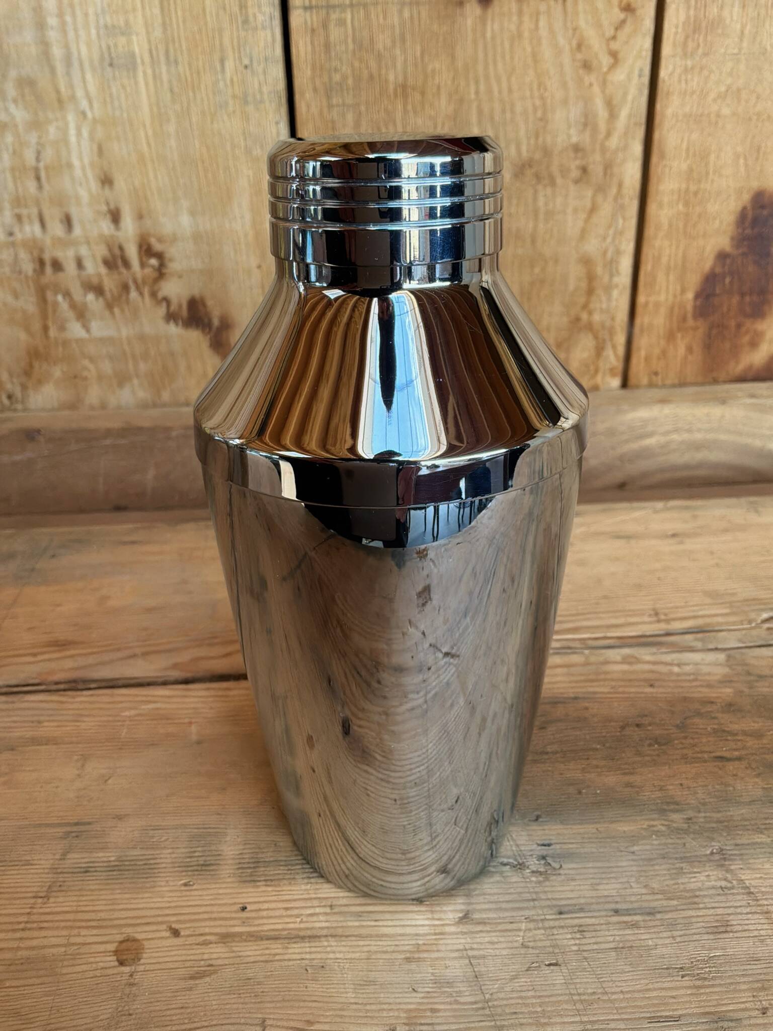 Vintage Alfi shaker set and insulated chrome ice bucket.