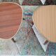 Duo plant holders formica, vintage tripod