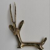4 brass gazelle animal knife holders