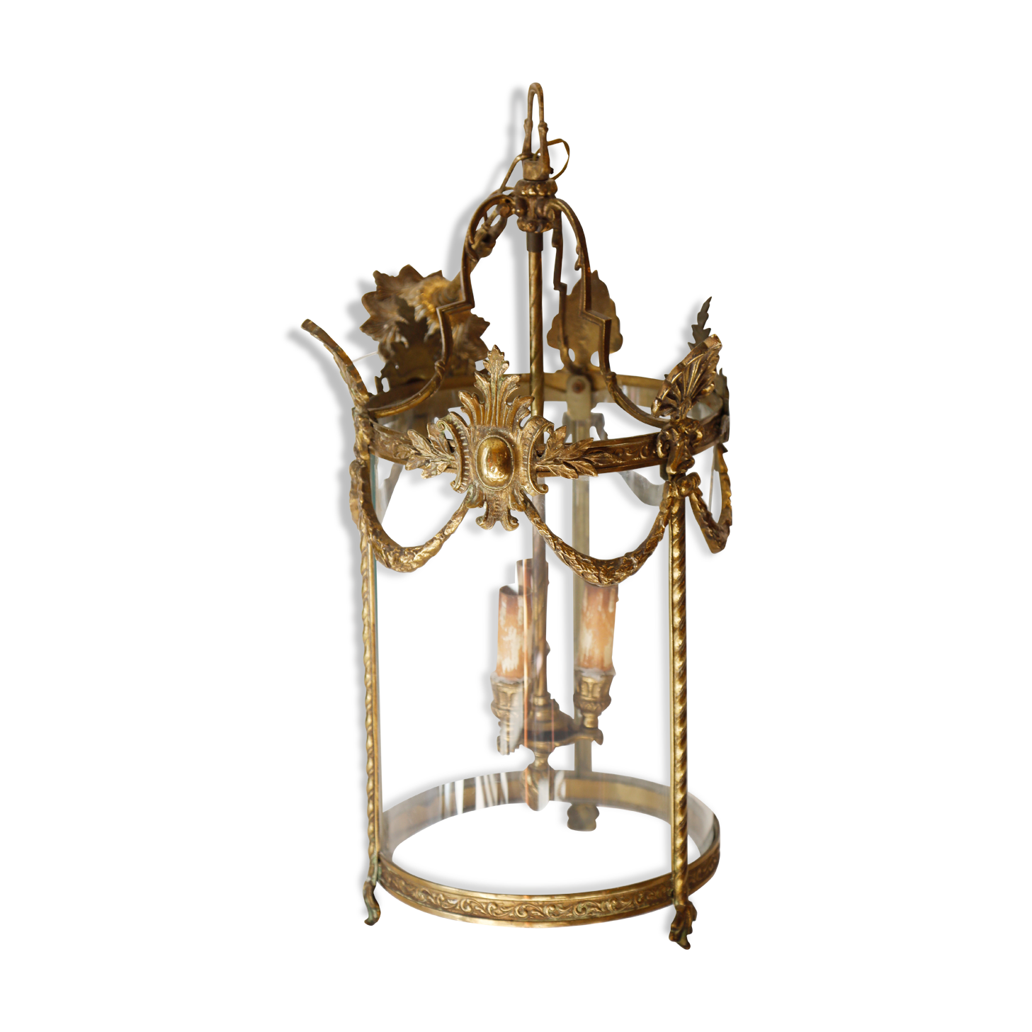 Lanterne italienne bronze/laiton doré