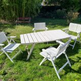 Set armchairs and garden table vintage circa 1970 R Gleizes