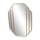 Art Deco style mirror in patinated gold iron 85 x 60 cm