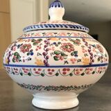 Jar, candy dish in enamelled ceramic with hand-painted decoration by p.arzobispo
