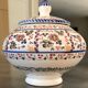 Jar, candy dish in enamelled ceramic with hand-painted decoration by p.arzobispo