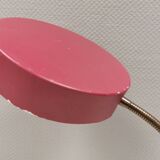 Table lamp in aubergine coloured metal, brass bend and teak wood 1960-70s