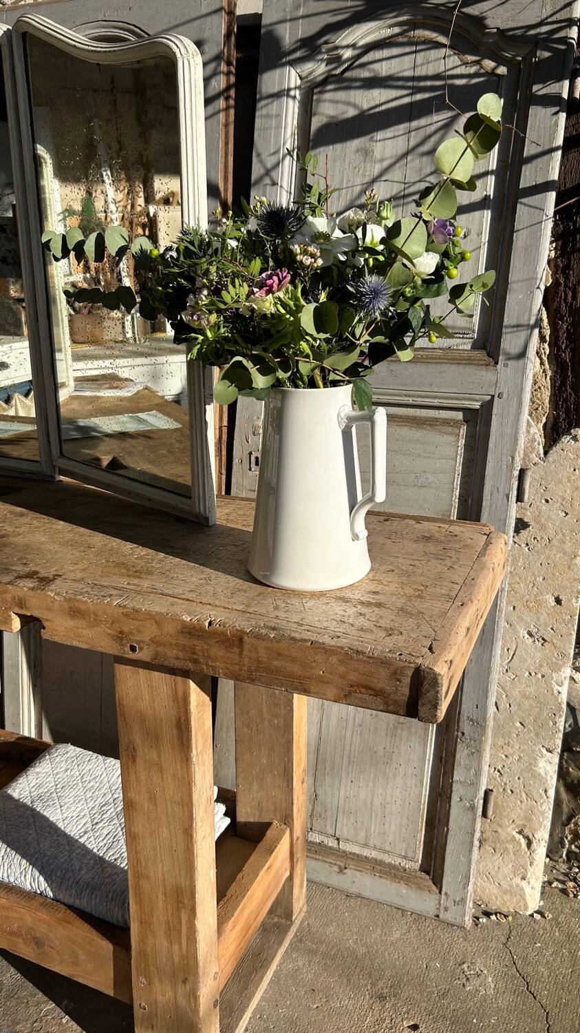 Large raw solid wood workbench