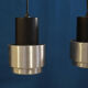 Suite de 4 suspensions space age en inox brossé