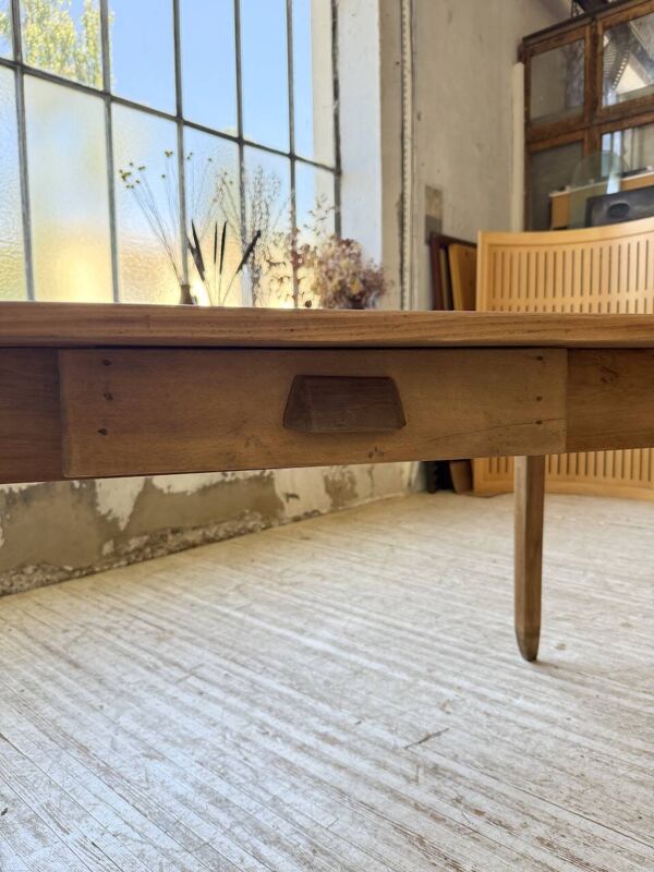 Table de ferme hêtre et pin pieds fuseaux 170 cm