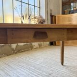 Beech and pine farmhouse table with spindle legs 170 cm