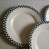 Set of 8 dessert plates Damier Terre de fer