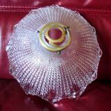 Suspension en verre taillé avec sa griffe 1950