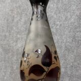 Carly: vase with flared neck in glass paste with cherry-colored patterns