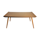 Table low Italian 1950, on the walnut and Sycamore