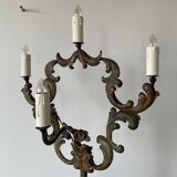 Florentine floor lamp in old painted sheet metal