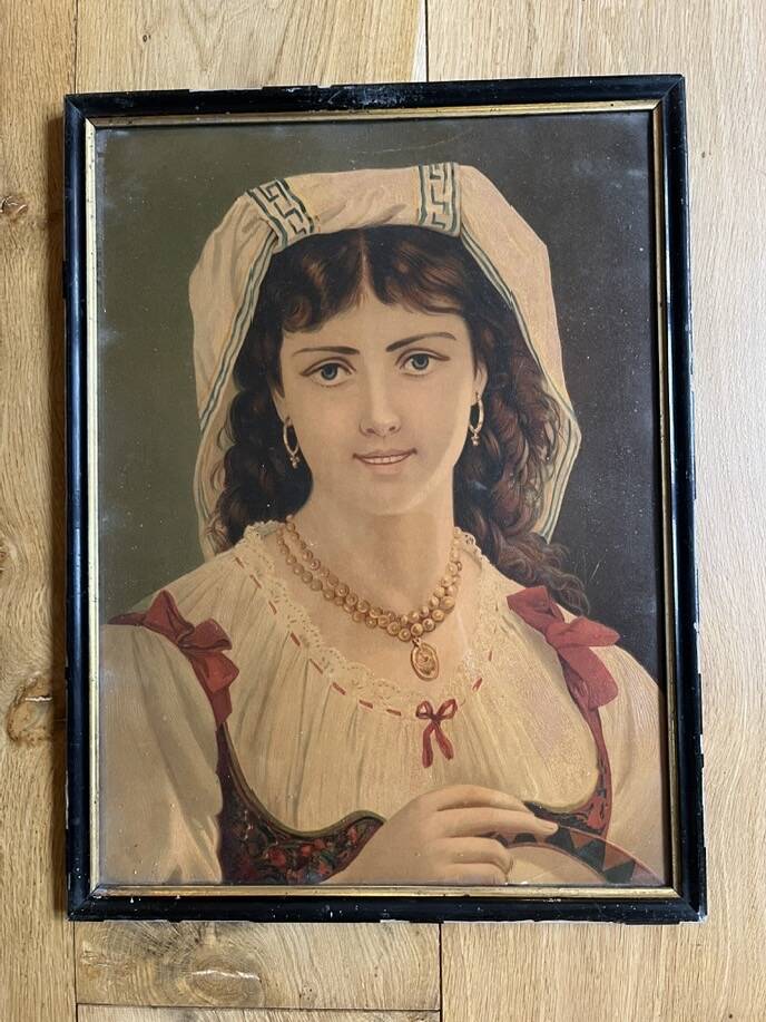 Portrait of a young woman from the past.