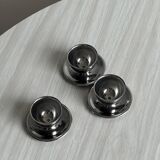 Set of 3 designer stainless steel egg cups