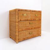 Vintage wicker chest of drawers - 1960s