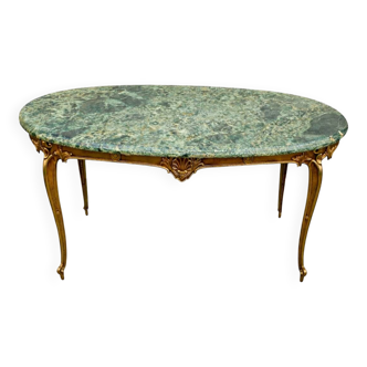 Table basse style Louis XV console marbre vert