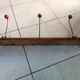 Cloakroom door wall coat steel balls wood 3 hooks