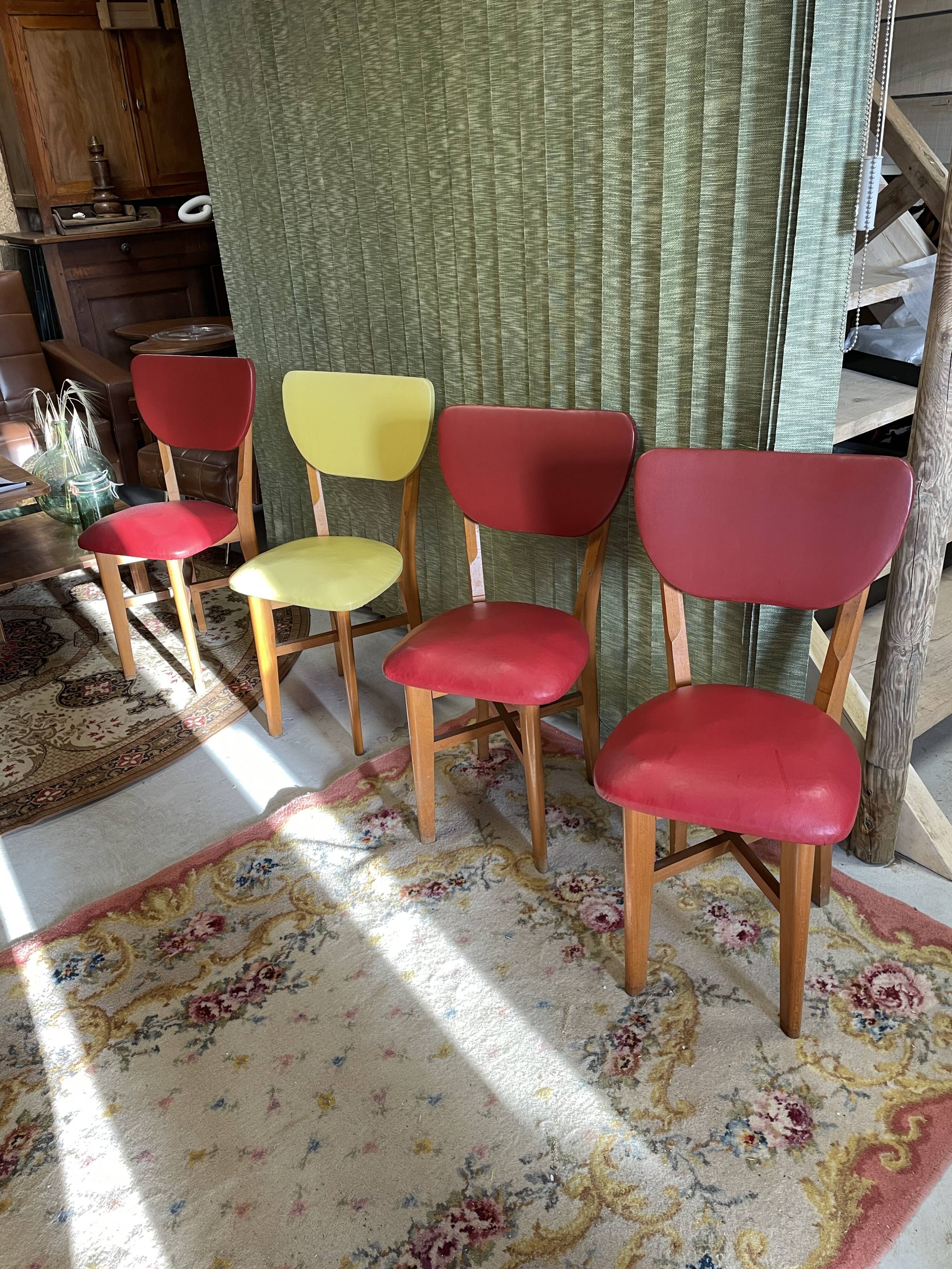 Set 4 chairs vintage bistro year 50/60