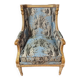 Louis XVI bergère with upholstered ears in lacquered wood