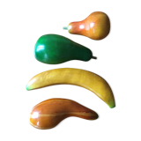 4 decorative wooden fruits