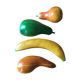 4 fruits décoratifs en bois