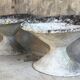 Pair of diabolo planters in fiber cement - vintage 1950