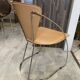 1 Linda armchair chair by Arrben in camel brown leather with a chrome steel frame.