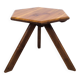 French Brutalist Pine Side Table, 1970s