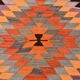 4x8 Multicolor Turkish Vintage Kilm,Bohemian Kilim Rug,125x253 Cm