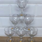 Set of 6 engraved wine glasses
