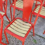 Series of 12 Tolix bistro chairs by Xavier Pauchard model T4 - 1950s