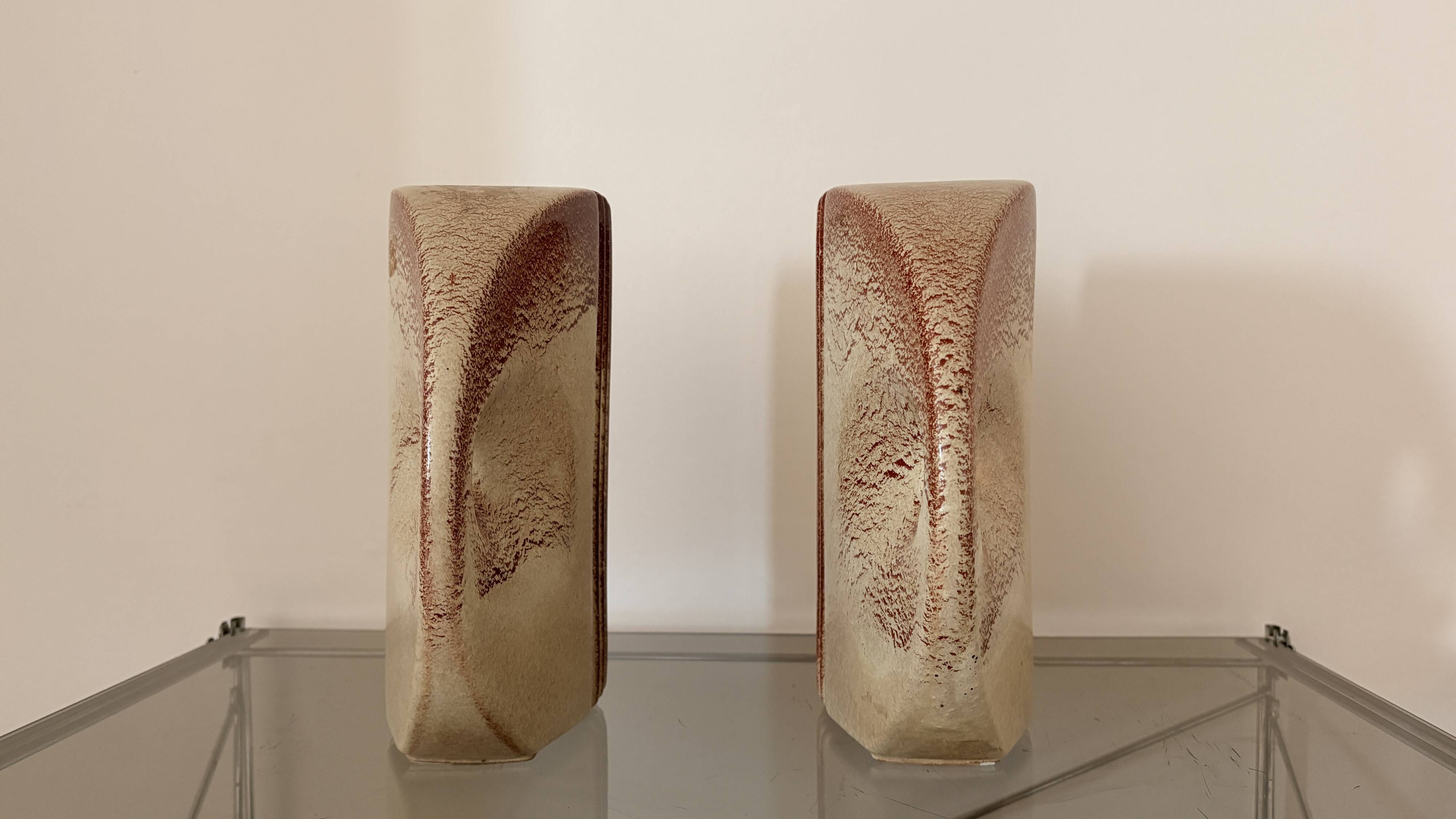 Pair of Bertoncello vases – Italian ceramic – 1970s