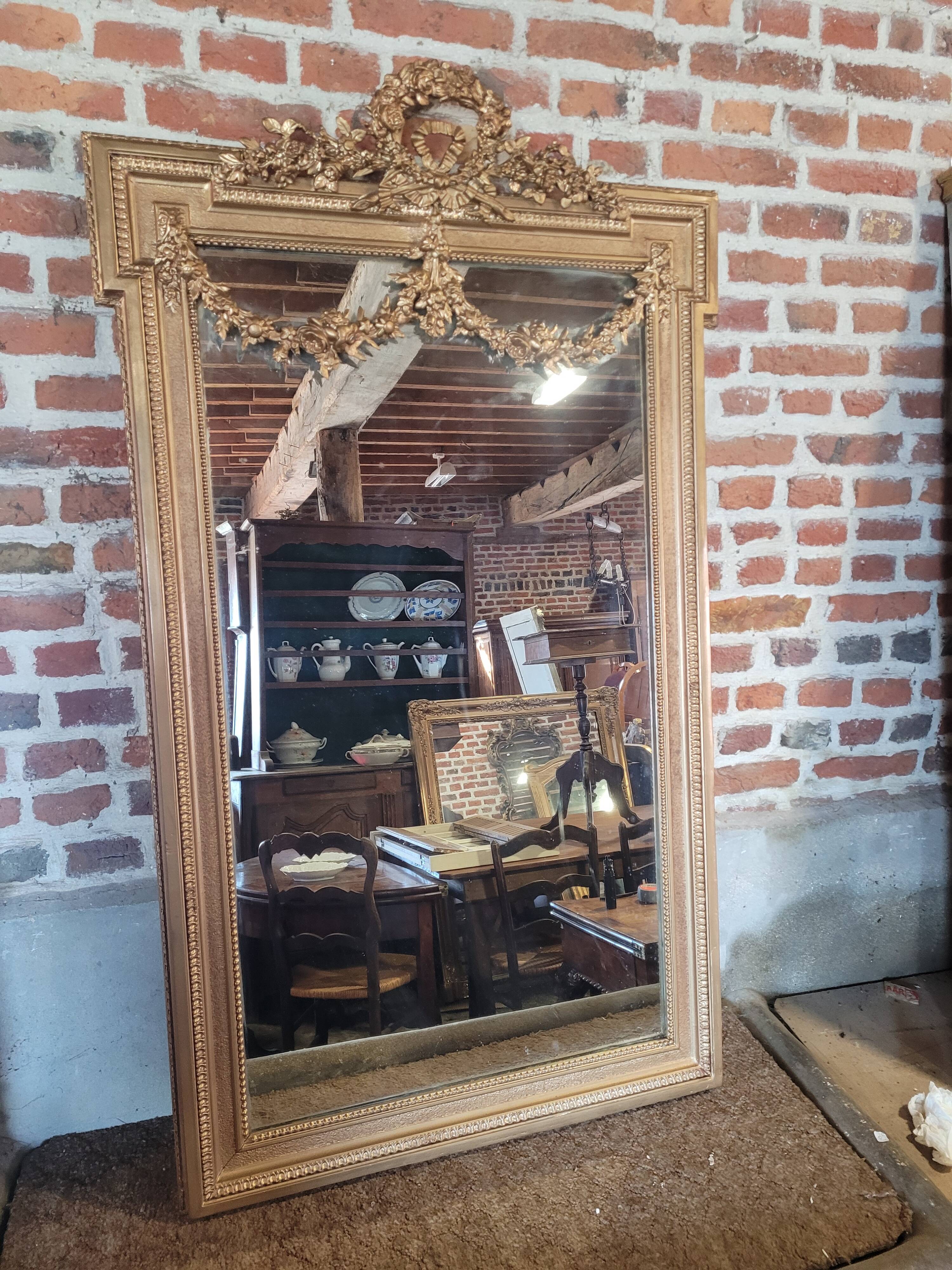 Miroir doré style Louis XVI 89x151cm