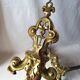 Chenet ancien bronze paire cheminée porte buches