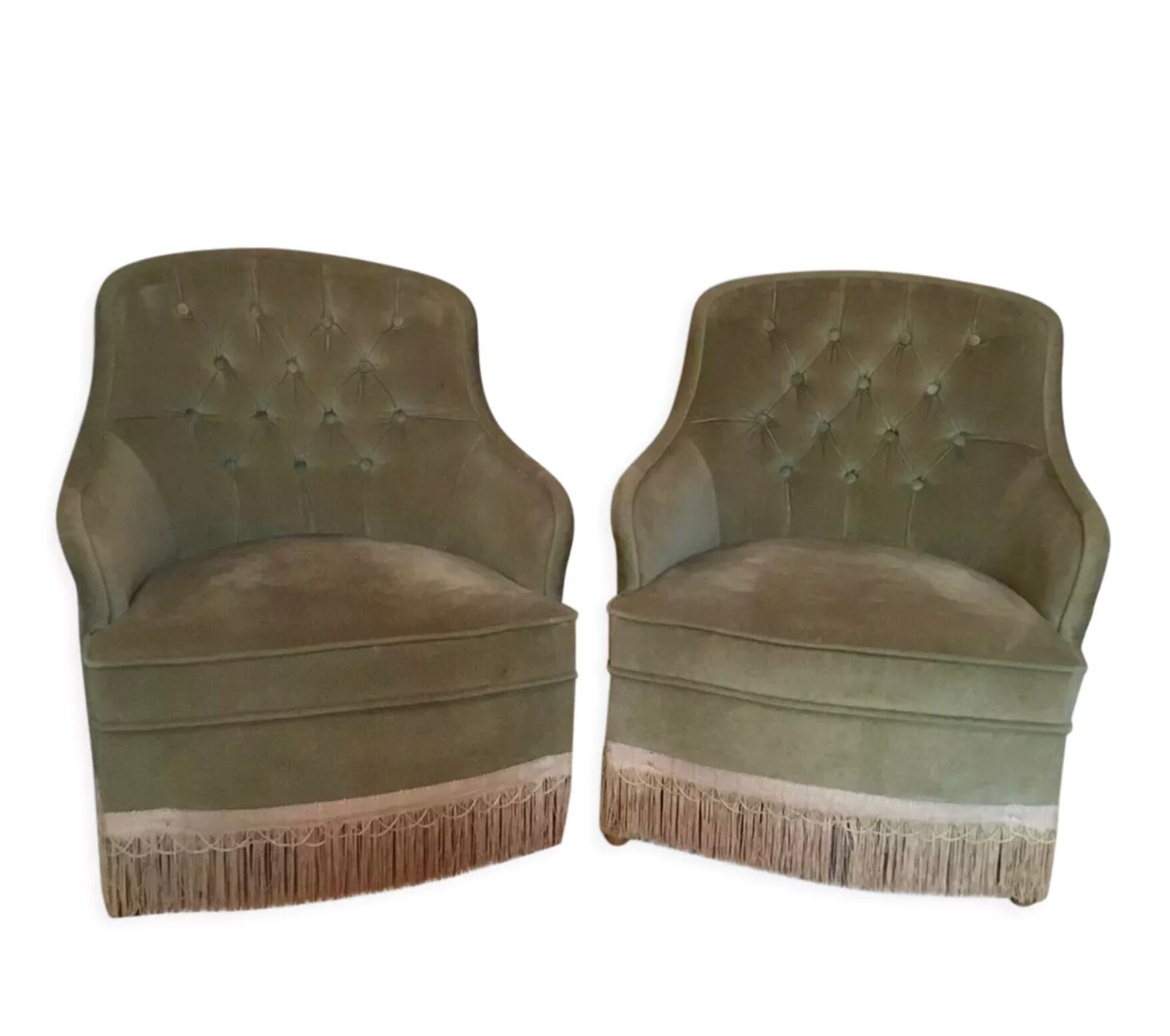 Pair of green toad chairs